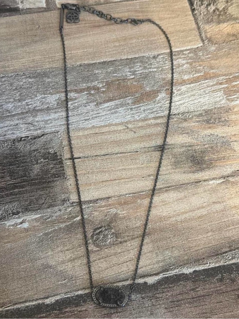 Kendra Scott Delicate Black Oval Pendant Necklace - Women Jewelry